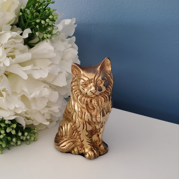 🐈 Small Vintage Brass Cat 3.25 Inches - Picture 2 of 7